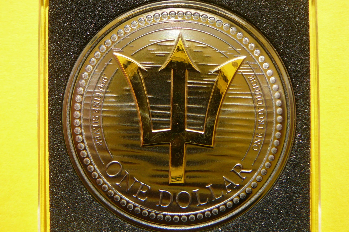 1$ BARBADOS 2022 TRÓJZĄB Ag/Au 999 Oz RUTHEN +CER
