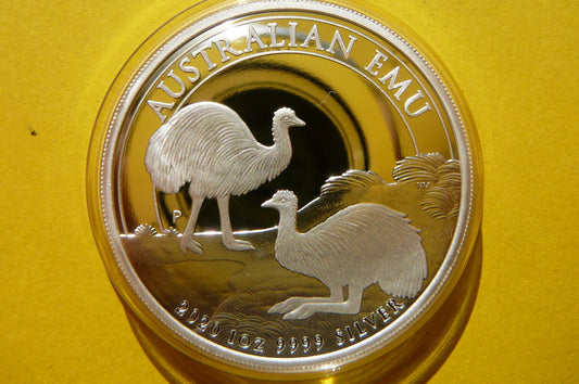 1$ AUSTRALIA 2020 - STRUŚ EMU SREBRO 999 Oz PROOF
