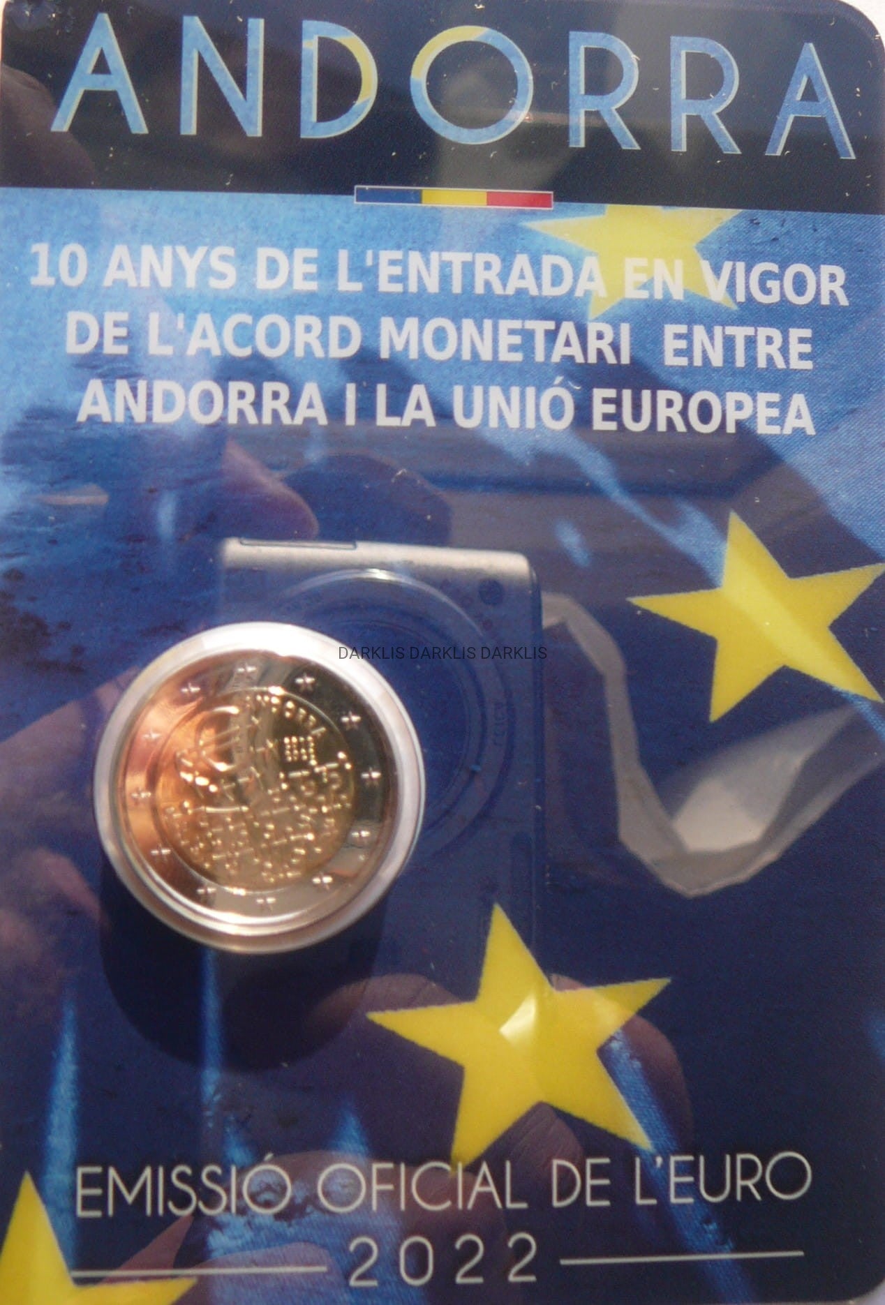 2 EURO ANDORA 2022 WALUTA 10 LAT UNII MONETARNEJ