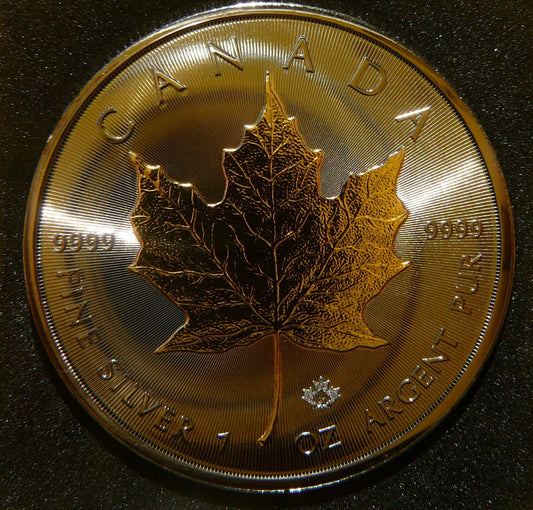 5$ KANADA 2021 LIŚĆ KLONU MAPLE LEAF Ag/Au RUTHEN