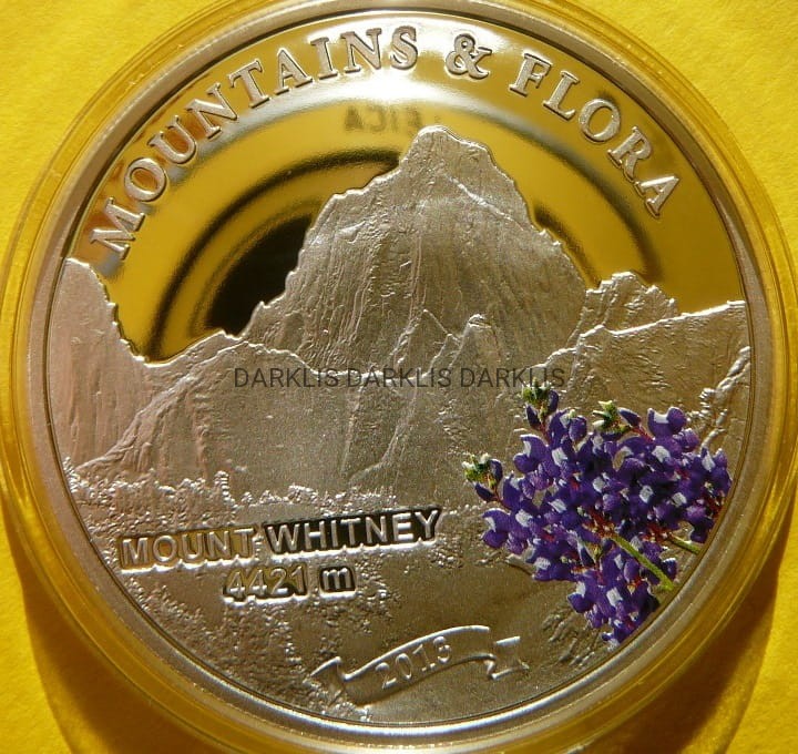 5$ PALAU 2013 SZCZYT WHITNEY SIERRA NEVADA GÓRY KWIATY +CE