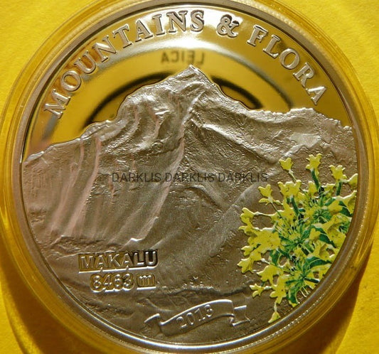 5$ PALAU 2013 SZCZYT MAKALU GÓRY KWIATY Ag +CER