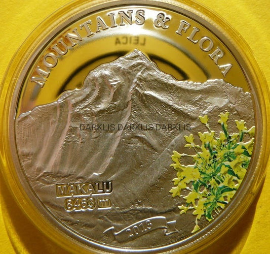 5$ PALAU 2013 SZCZYT MAKALU GÓRY KWIATY Ag +CER
