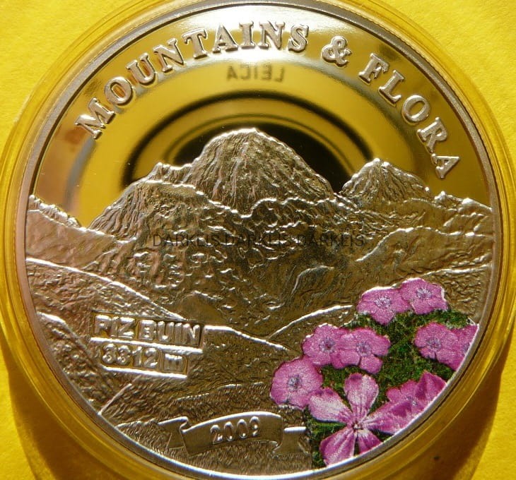 5$ PALAU 2009 SZCZYT PIZ BUIN ALPY GÓRY KWIATY Ag