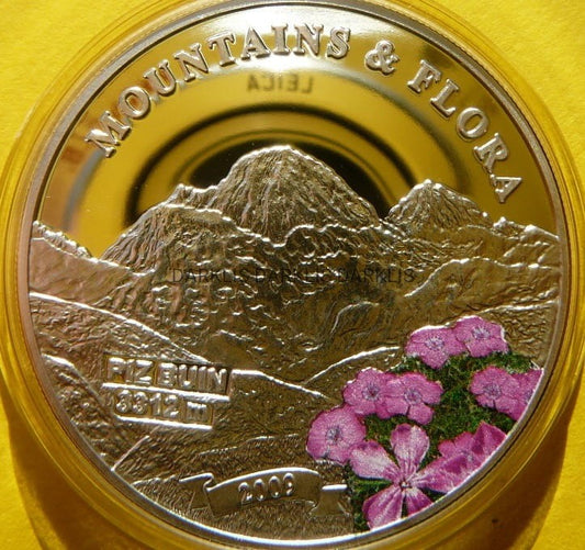 5$ PALAU 2009 SZCZYT PIZ BUIN ALPY GÓRY KWIATY Ag