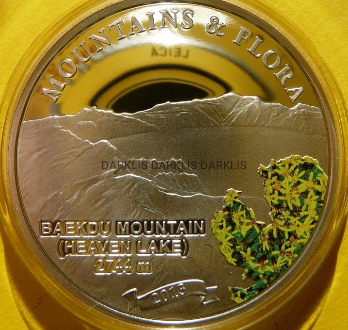 5$ PALAU 2013 SZCZYT BAEKDU CHINY GÓRY KWIATY +CER