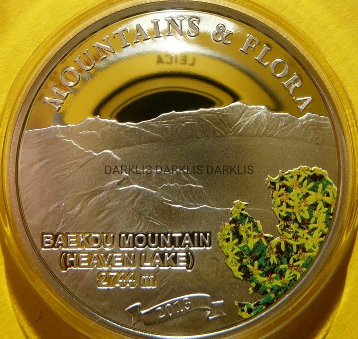 5$ PALAU 2013 SZCZYT BAEKDU CHINY GÓRY KWIATY +CER