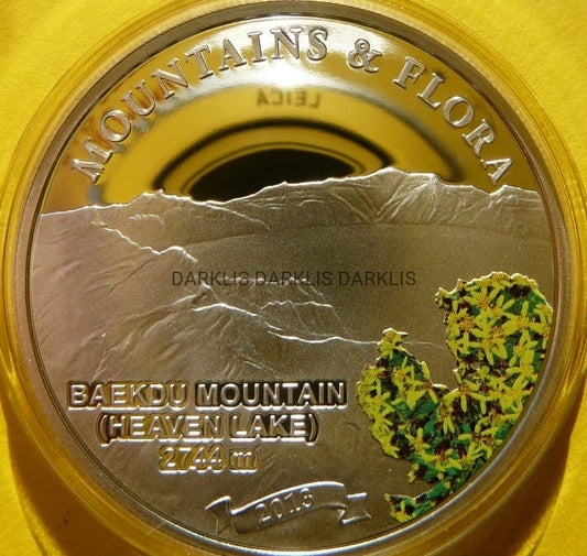 5$ PALAU 2013 SZCZYT BAEKDU CHINY GÓRY KWIATY +CER