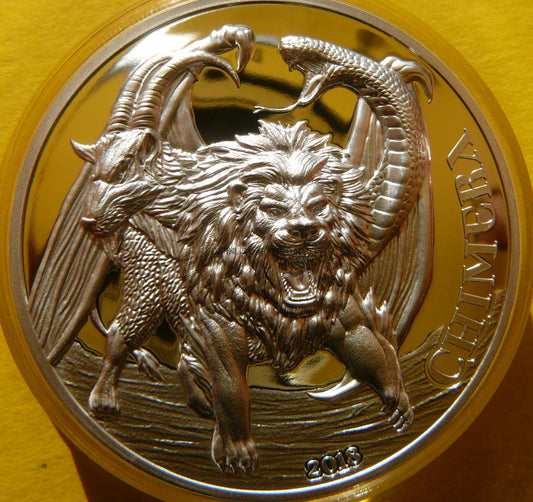 1500 SHILL TANZANIA 2018 CHIMERA HIGH RELIEF 2Oz RZADKA