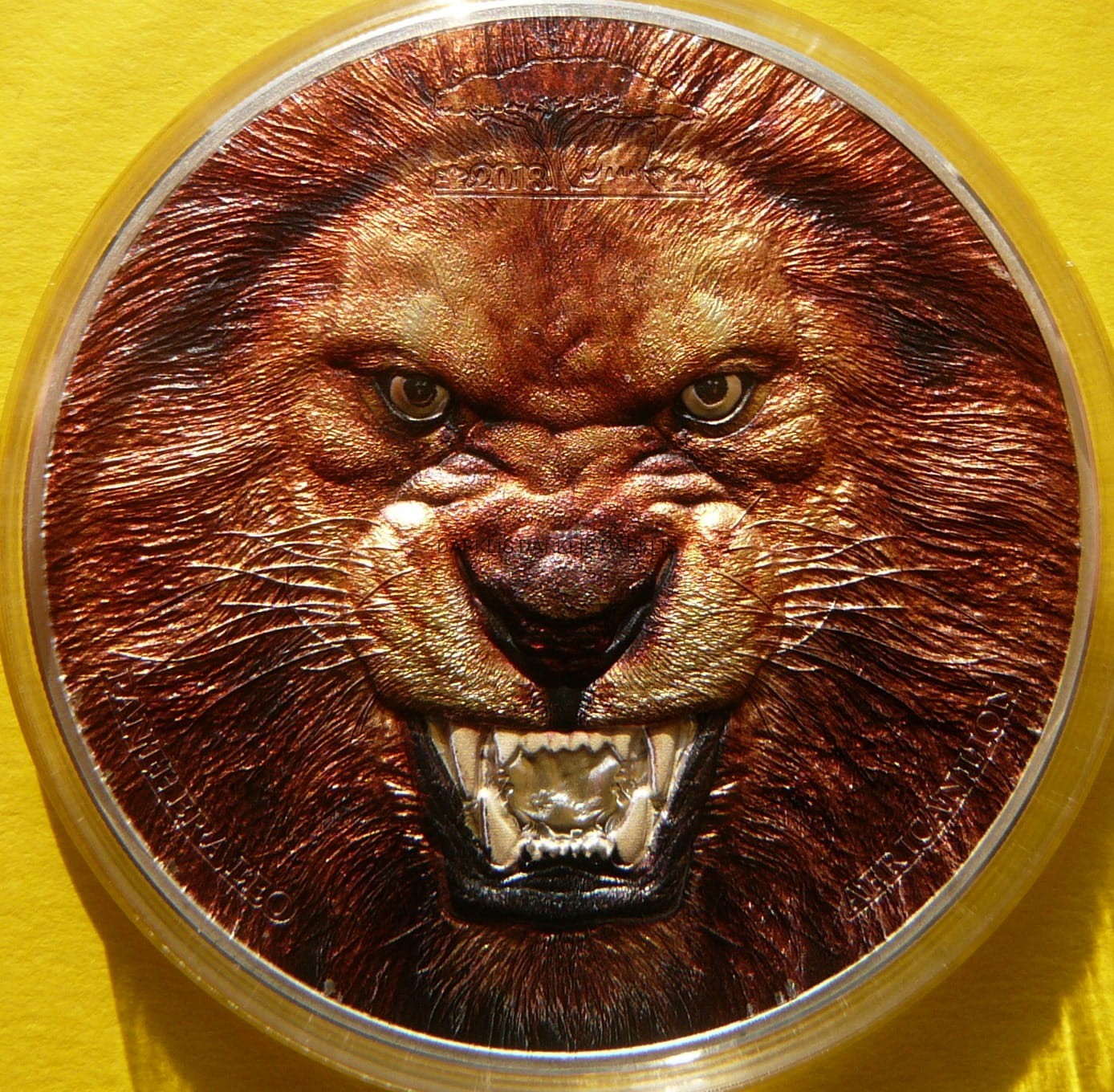1500 SHILL TANZANIA 2018 LEW AFRYKA HIGH RELIEF 2Oz RZADKA