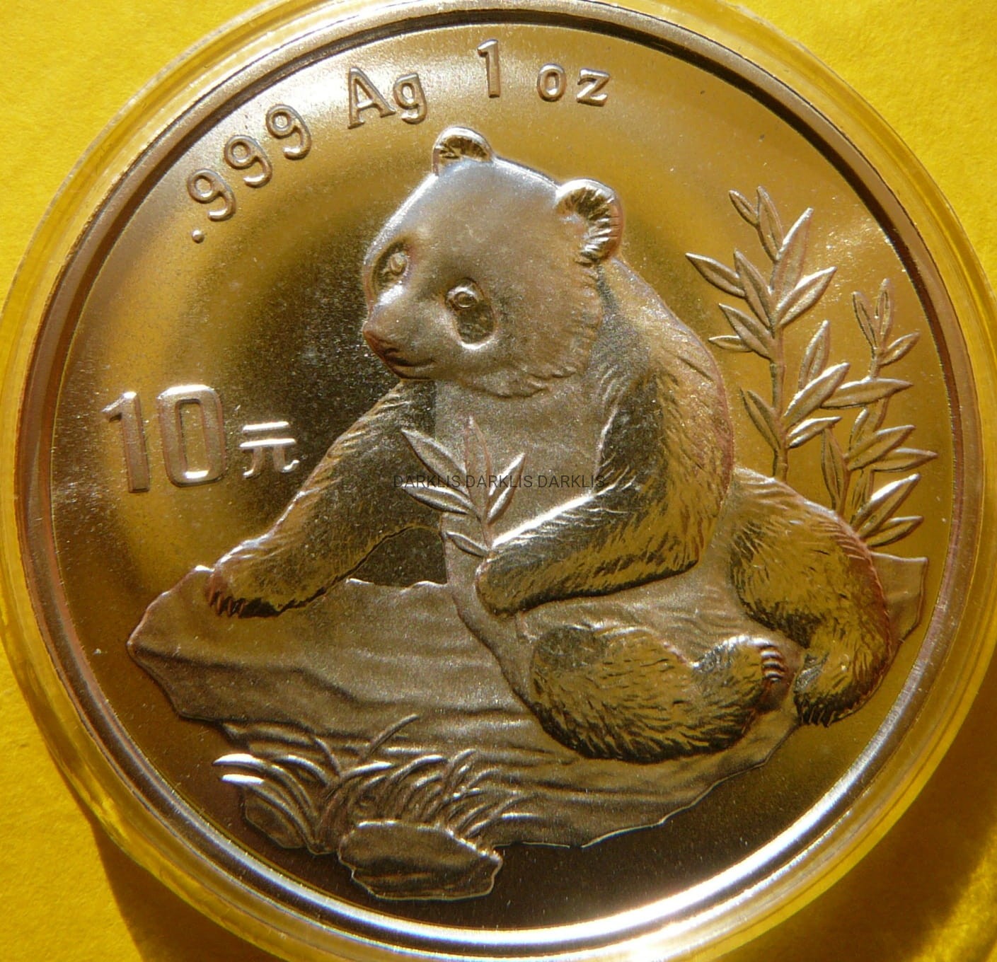 10 YUAN CHINY 1998 PANDA WIELKA Ag 999 Oz MATT