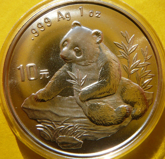 10 YUAN CHINY 1998 PANDA WIELKA Ag 999 Oz MATT