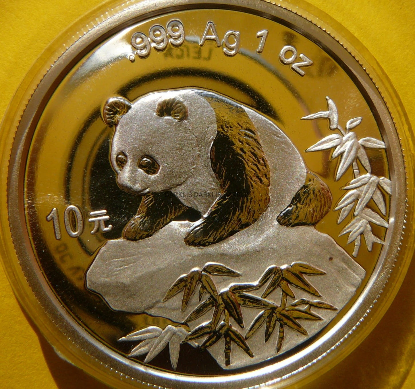 10 YUAN CHINY 1999 PANDA WIELKA Ag Oz DUŻA DATA