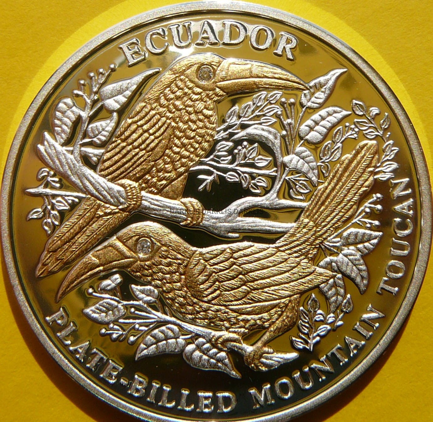 10$ LIBERIA 2005 TUKAN GÓRSKI EKWADOR Ag 99+BRYLAN