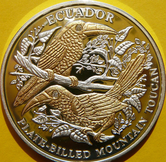 10$ LIBERIA 2005 TUKAN GÓRSKI EKWADOR Ag 99+BRYLAN