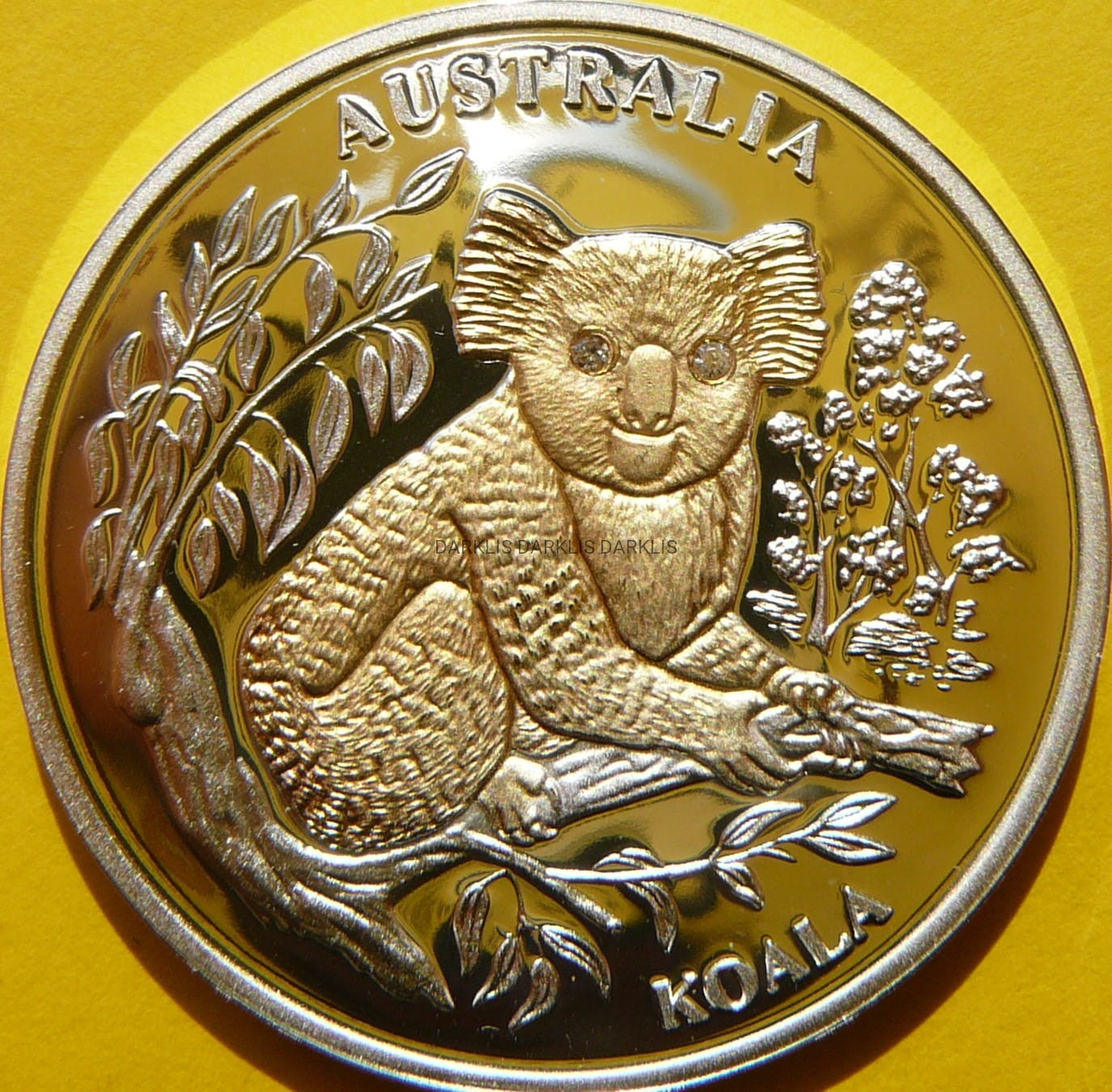 10$ LIBERIA 2005 KOALA AUSTRALIA Ag 999 + BRYLANTY