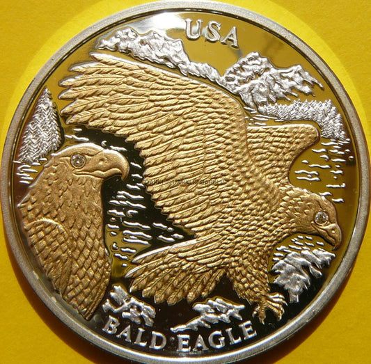 10$ LIBERIA 2004 ORZEŁ BIELIK AMERYKAŃSKI Ag+BRYLANT