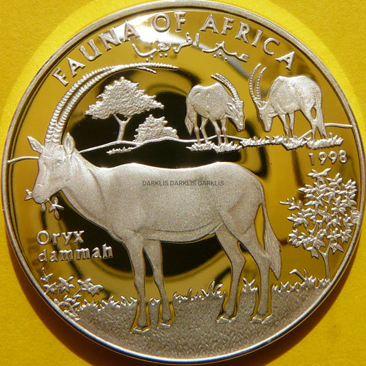 10000 SH SOMALIA 1998 ORYKS SZABLOROGI SREBRO 999