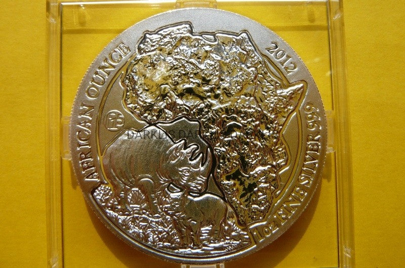 50 MIRO RWANDA 2012 NOSOROŻEC PRIVY F115 Ag 999 Oz