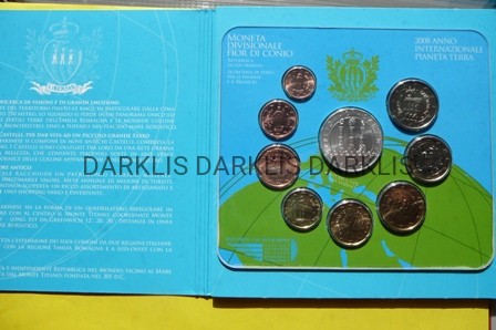 EURO +5 EURO SREBRO SAN MARINO 2008 PLANETA ZIEMIA