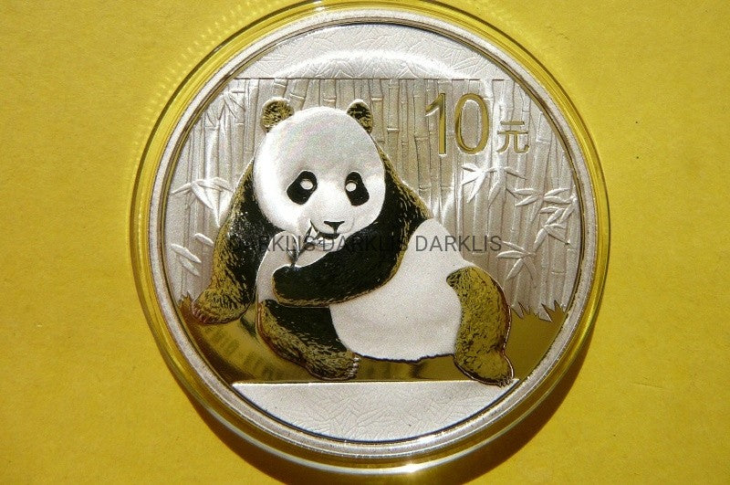 10 YUAN CHINY 2015 PANDA WIELKA SREBRO 999 UNCJA