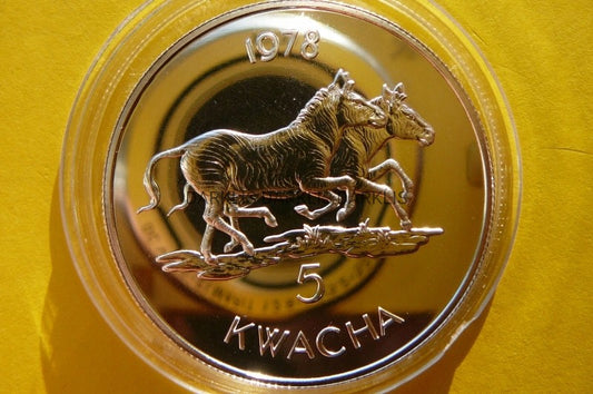 5 KWACHA MALAWI ZEBRY AFRYKA SREBRO 925 PP RZADKA