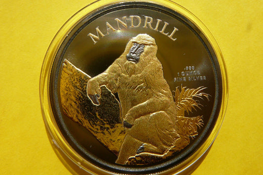 500 FR KAMERUN 2021 MAŁPA MANDRILL Ag/Au 99 RUTHEN