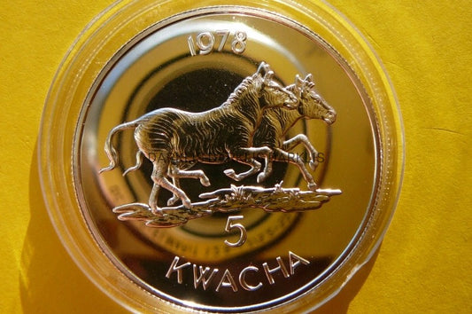 5 KWACHA MALAWI ZEBRY AFRYKA SREBRO 925 PP RZADKA