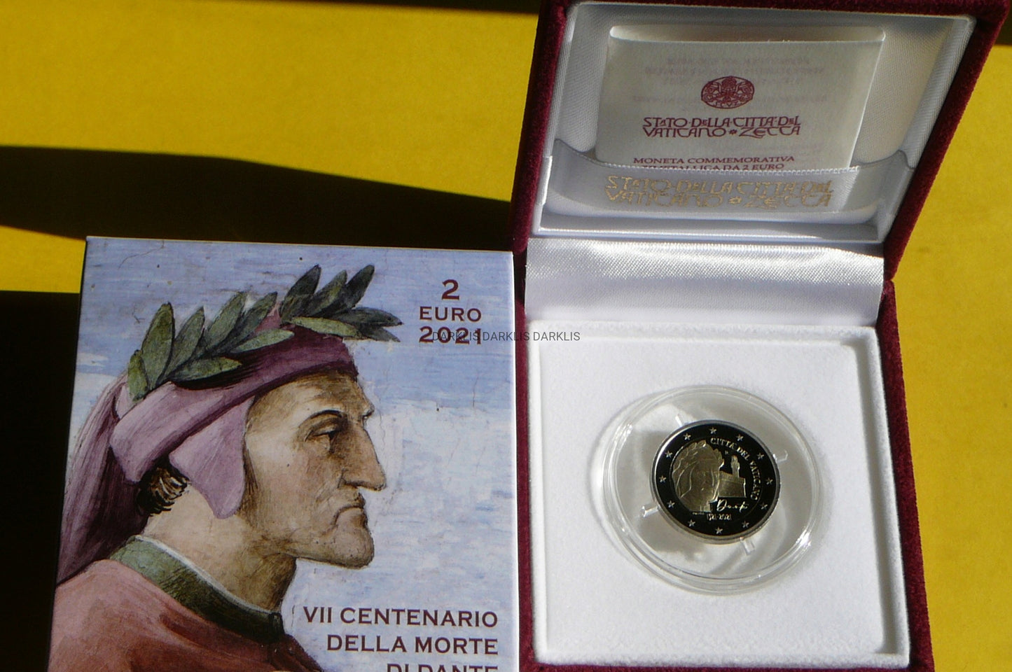 2 EURO WATYKAN 2021 ROCZNICA ŚM DANTE ALIGHIERI PROOF
