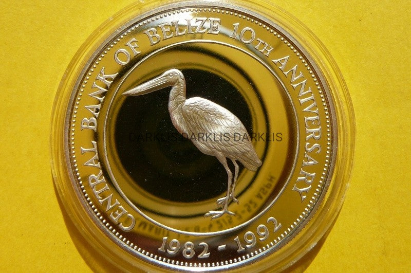 10$ BELIZE 1992 ŻABIRU 10-LECIE BANKU CENTRALNEGO