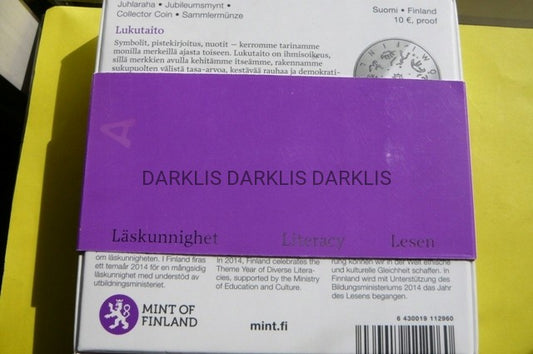 10 EURO FINLANDIA 2014 ALFABETYZACJA SREBRO PROOF