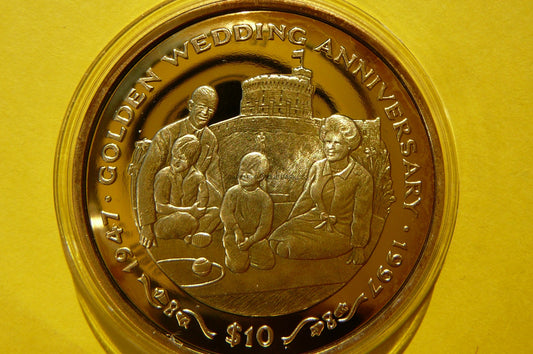 10$ LIBERIA 1997 ZŁOTE GODY PARA KRÓLEWSKA Ag 999