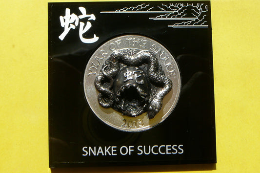 SNAKE RWANDA 2013 ROK WĘŻA RZADKA 3D Ag/Au REDGOLD