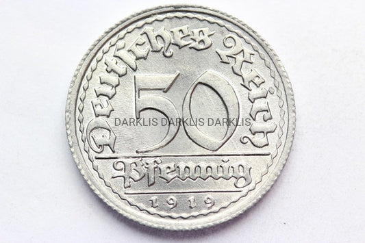 50 PFENNIG WEIMAR 1919E MULDENHUTTEN MENNICZ RZADK