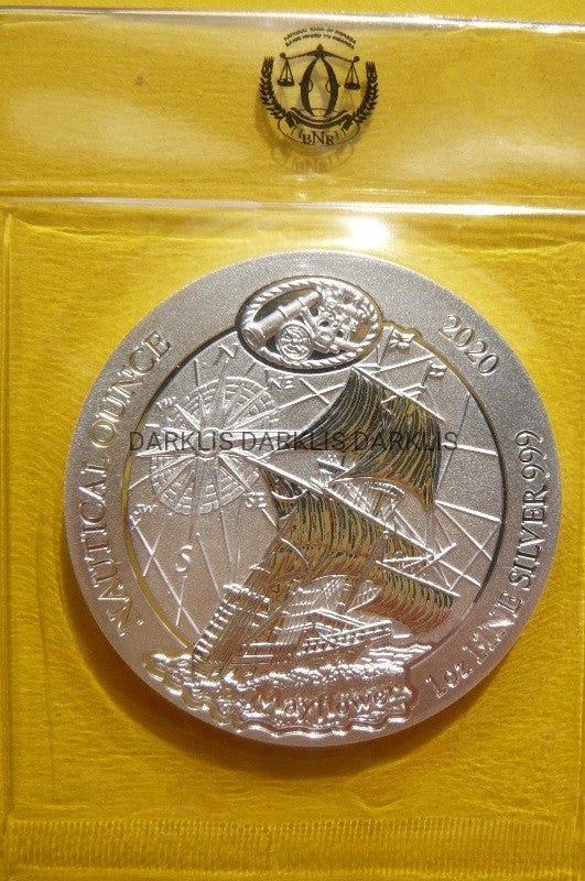 50 MIRONGO RWANDA 2020 ŻAGLOWIEC MAYFLOWER Ag99 Oz