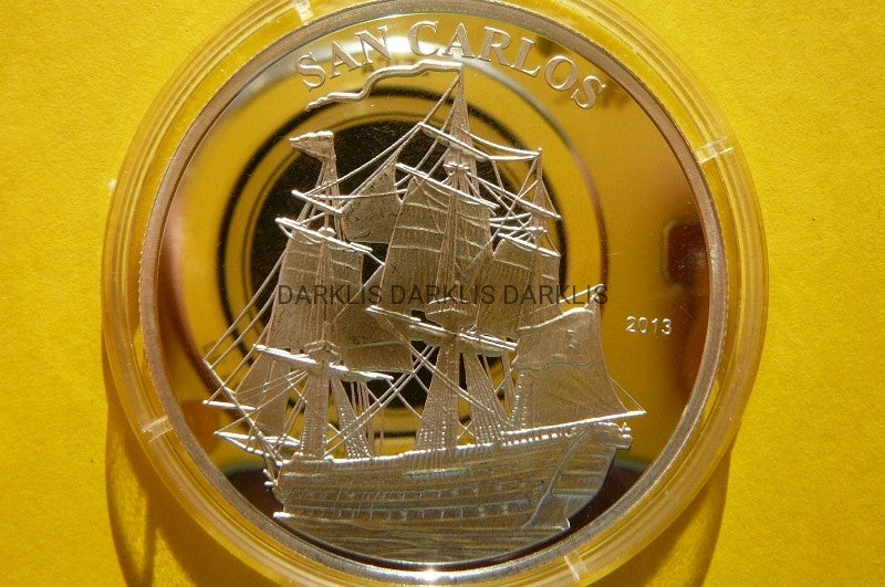 1000 FR KONGO 2013 ŻAGLOWIEC SAN CARLOS Ag 999