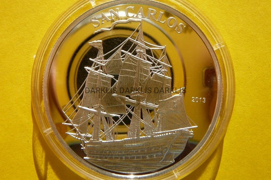 1000 FR KONGO 2013 ŻAGLOWIEC SAN CARLOS Ag 999