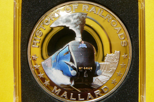 5$ LIBERIA 2011 HISTORIA KOLEI POCIĄG MALLARD Ag99