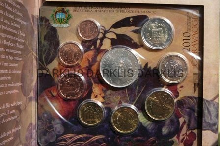 KMS EURO+5 EURO SREBRO SAN MARINO 2010 CARAVAGGIO