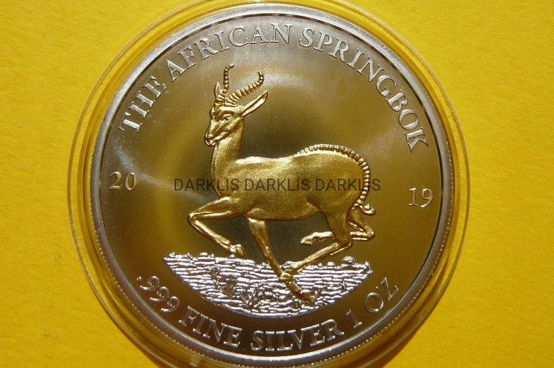 1000 FR GABON 2019 AFRICAN SPRINGBOK Ag/Au 999 Oz