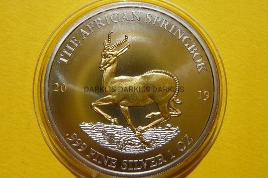 1000 FR GABON 2019 AFRICAN SPRINGBOK Ag/Au 999 Oz