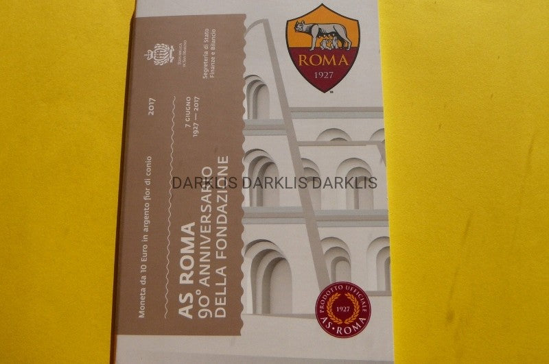 10 EURO SAN MARINO 2017 90-LECIE KLUBU AS ROMA Ag
