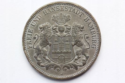 3 MARKI KAISERREICH HAMBURG 1911 RZADKA ORYG Nr.1