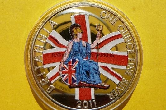 2 FUNT BRYTANIA 2011 RYCERZ KOBIETA Ag999 Oz KOLOR