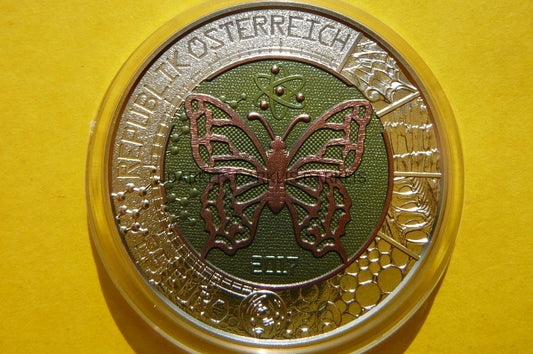 25 EURO AUSTRIA 2017 MIKROKOSMOS MOTYL Ag+NIOB+CER
