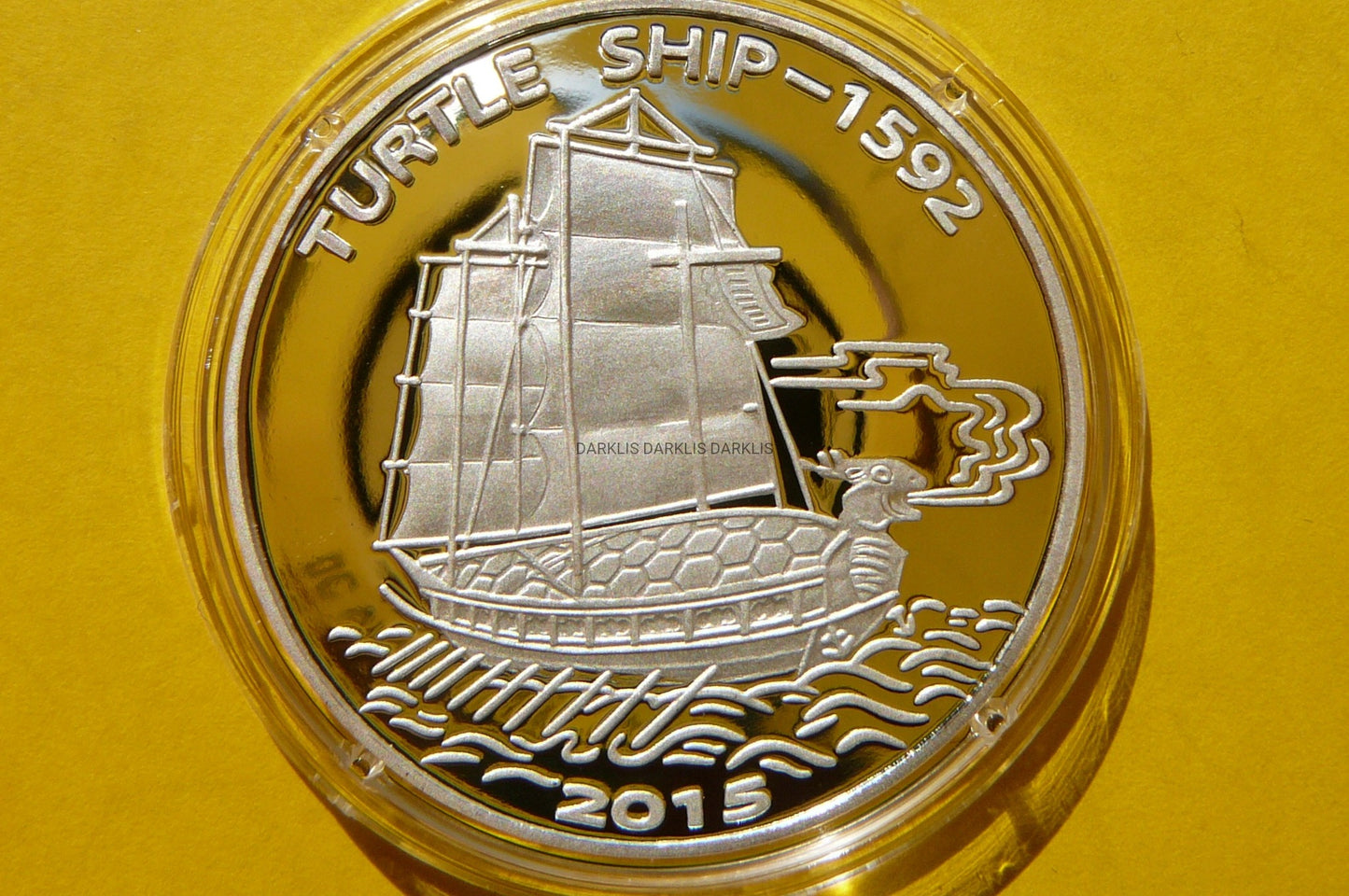 5 WON KOREA 2015 ŻAGLOWIEC TURLE SHIP SREBRO 999