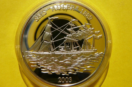 10$ SAMOA 2003 ŻAGLOWIEC SMS ADLER 1889 Ag 925 Oz