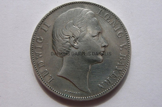 TALAR KAISERREICH BAWARIA 1867 LUDWIG II ST 2-/3+