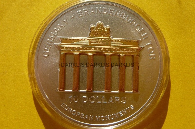 10$ NAURU 2002 BRAMA BRANDENBURSKA SREBRO 999 Oz
