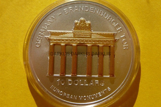 10$ NAURU 2002 BRAMA BRANDENBURSKA SREBRO 999 Oz